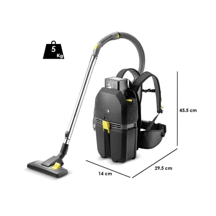 Kärcher BVL 5/1 Bp reppuimuri, 500 W, 36 V, ilman akkua ja laturia
