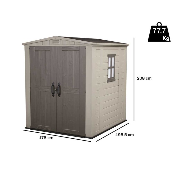 Keter Factor 6x6 beige puutarhavaja, 178 × 195,5 × 208 cm