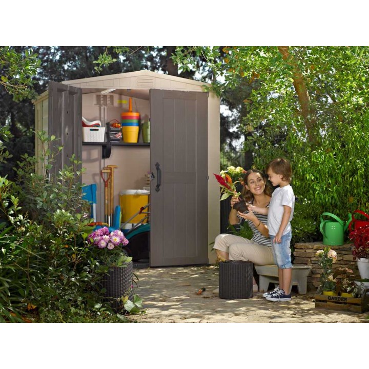 Keter Factor 6x6 beige puutarhavaja, 178 × 195,5 × 208 cm