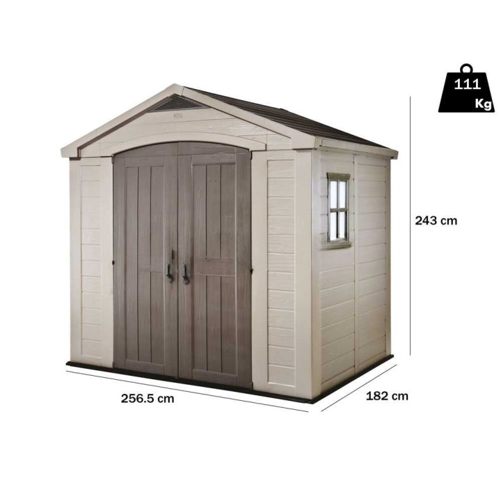 Keter Factor 8x6 beige puutarhavaja, 256,5 × 182 × 243 cm
