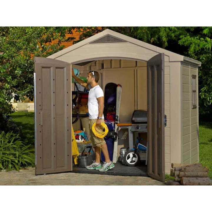 Keter Factor 8x6 beige puutarhavaja, 256,5 × 182 × 243 cm
