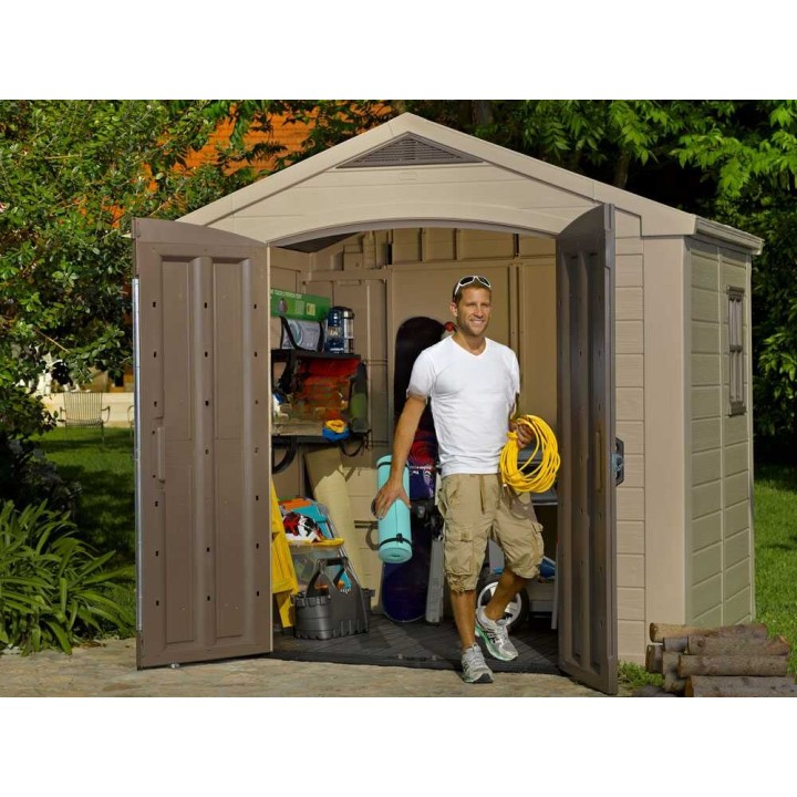 Keter Factor 8x6 beige puutarhavaja, 256,5 × 182 × 243 cm