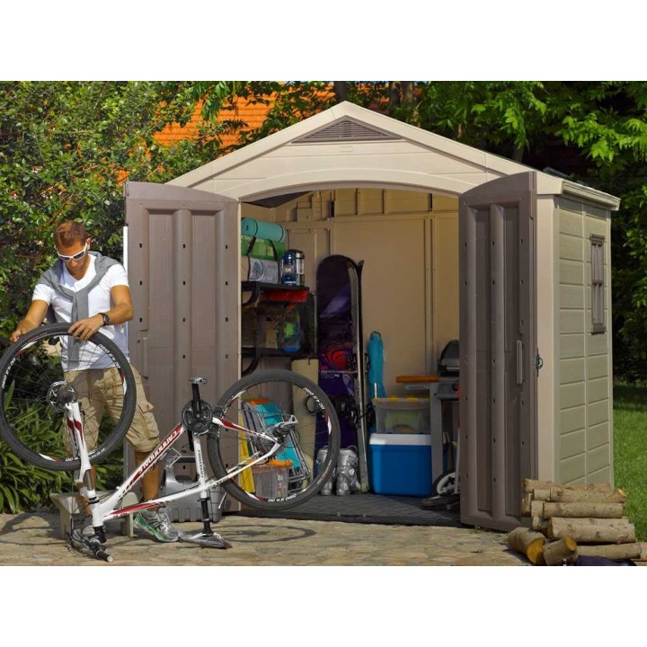 Keter Factor 8x6 beige puutarhavaja, 256,5 × 182 × 243 cm