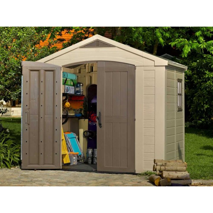 Keter Factor 8x6 beige puutarhavaja, 256,5 × 182 × 243 cm