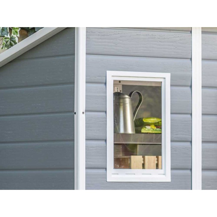 Keter Manor Pent 6x4 harmaa puutarhavaja, 183,5 × 111 × 200,5 cm
