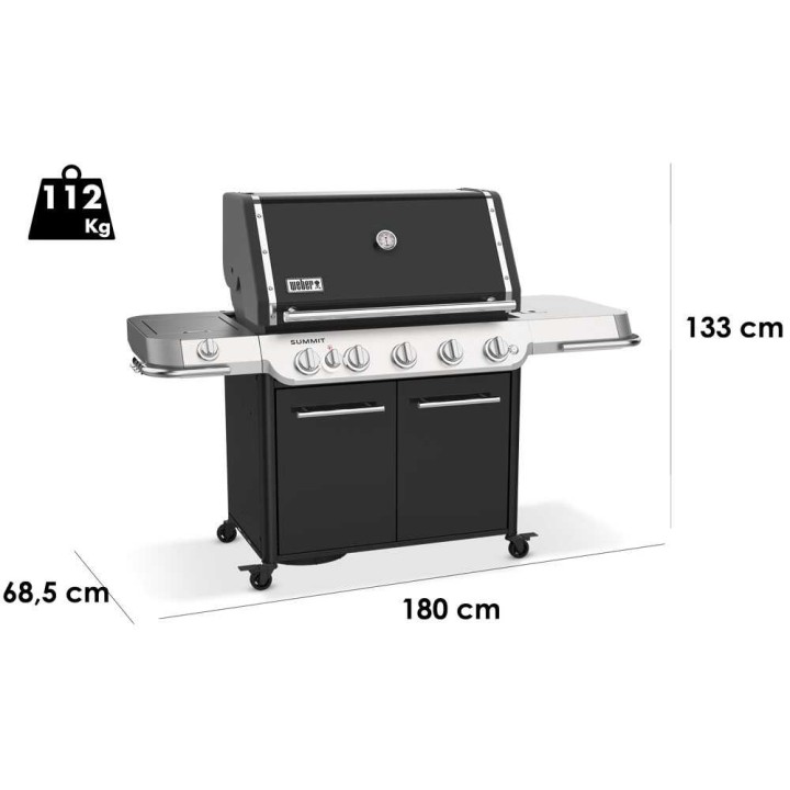 Weber Summit FS38 Black kaasugrilli, 5 poltinta, 19,05 kW