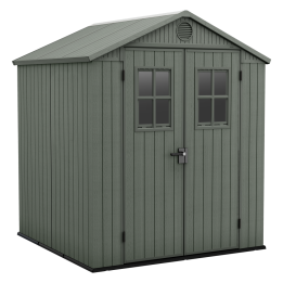 Keter Darwin 6x6 vihreä puutarhavaja 190 183 221 cm PVC lattia ja 2 ikkunaa