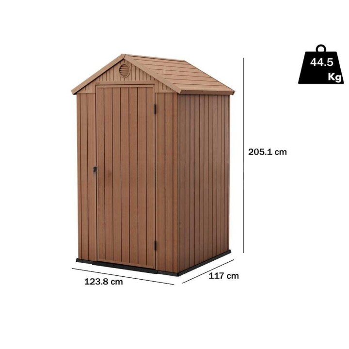 Keter Darwin 4x4 puutarhavaja, ruskea, 123,8 × 117 × 205,1 cm