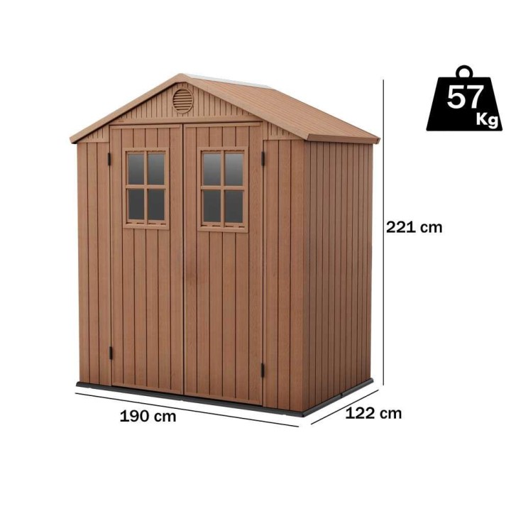 Keter Darwin 6x4 puutarhavaja, ruskea, 190 × 122 × 221 cm