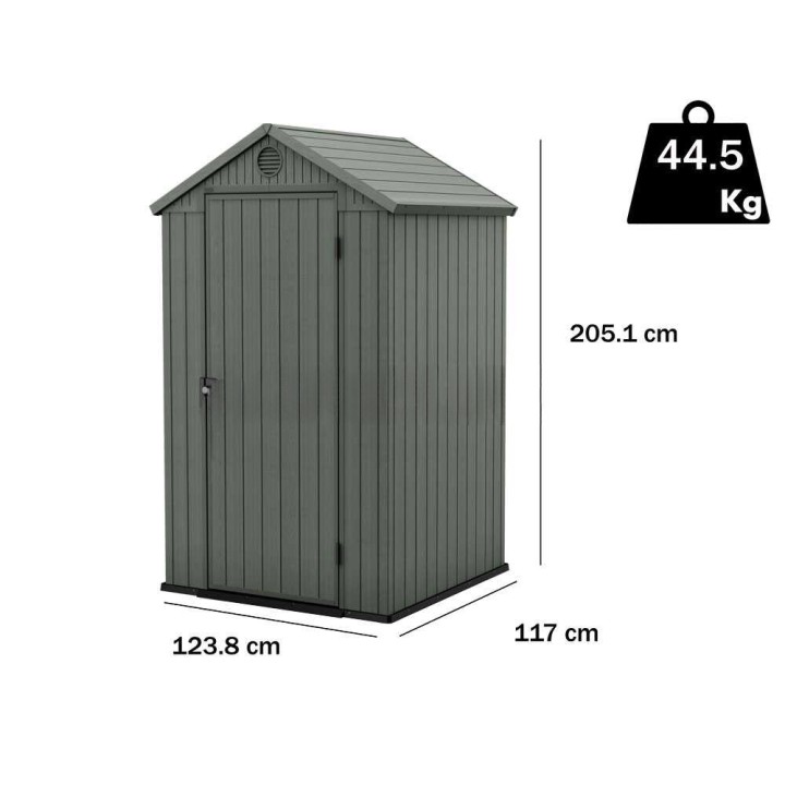 Keter Darwin 4x4 vihreä puutarhavaja, 123 × 117 × 205 cm, 2,3 m³
