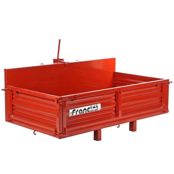 Francini P 150 -kuljetuslava traktorille, 500 kg, manuaalinen kippaus, 3 irrotettavaa laitaa