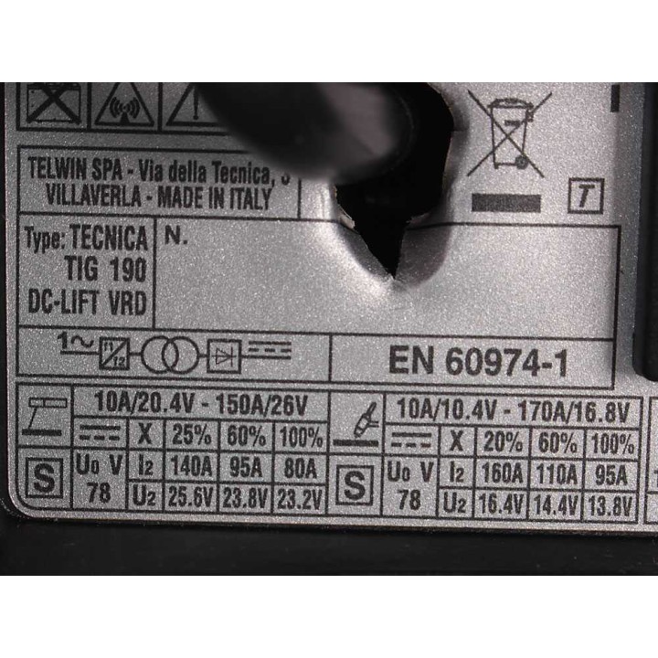 Telwin Tecnica 190 Tig Lift hitsauskone, TIG/MMA, 10–170 A, 230 V