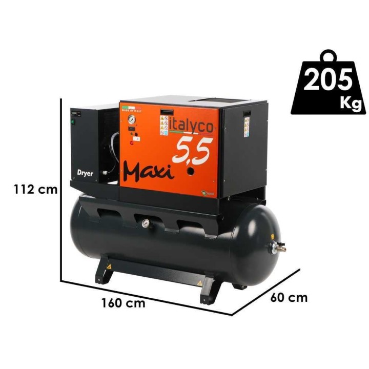 Italyco Maxi 6/270 D ruuvikompressori, 270 l, 10 bar, 5 HP, 400 V