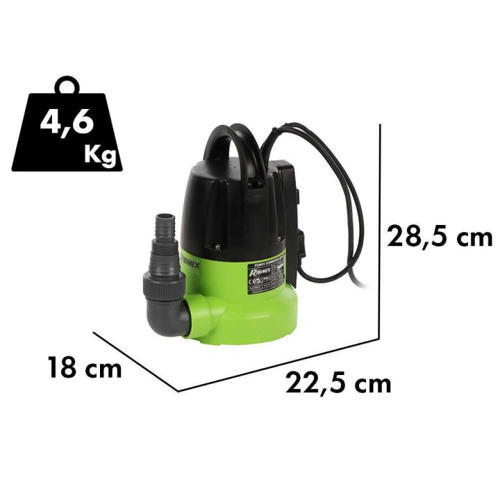 Ribimex PRPVC401SP uppopumppu kirkkaalle vedelle, 400 W, 7 000 l/h