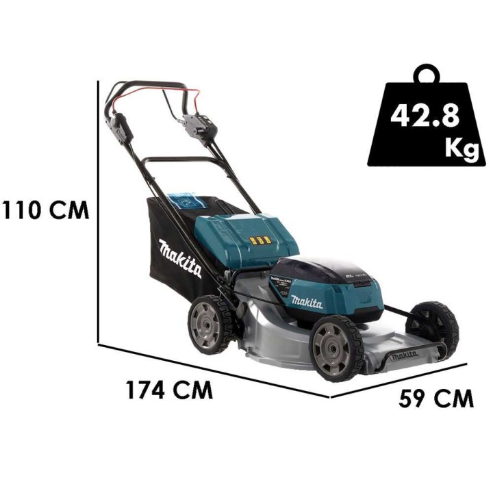 Makita DLM533Z akkuruohonleikkuri, vetävä, 53 cm, 4 × 18 V/5 Ah