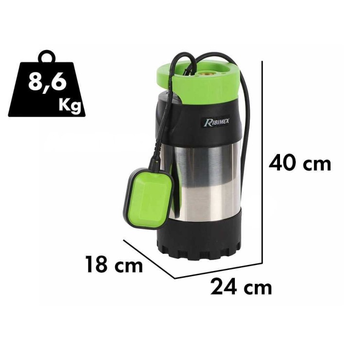 Ribimex PRPVC801MC3 uppopumppu kirkkaalle vedelle, 800 W, 5 500 l/h