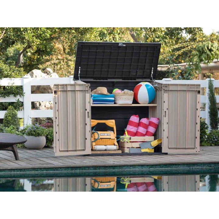 Keter Store it Out Midi beige säilytyskaappi, 880 l, 132 × 71,5 × 113,5 cm
