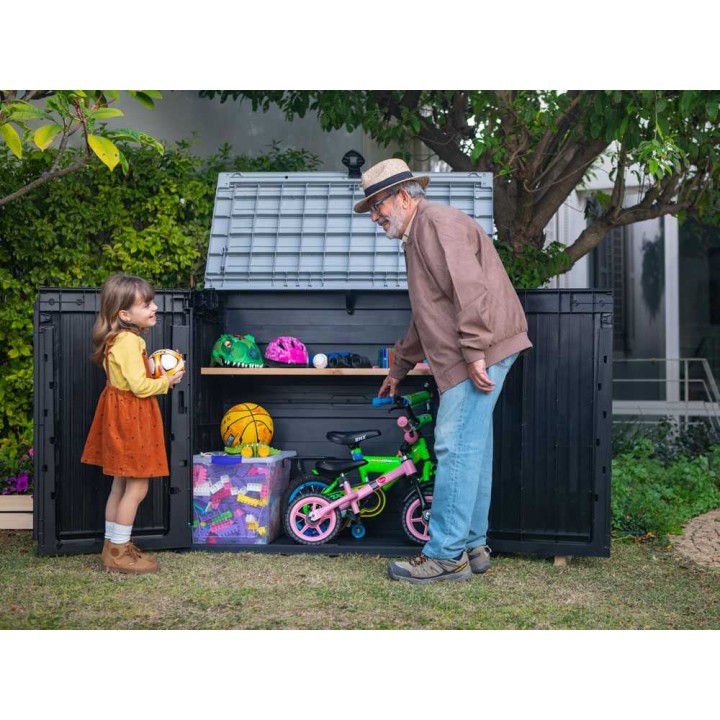 Keter Store it Out Midi black säilytyskaappi, 880 l, 132 × 71,5 × 113,5 cm