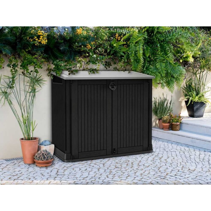 Keter Store it Out Midi black säilytyskaappi, 880 l, 132 × 71,5 × 113,5 cm