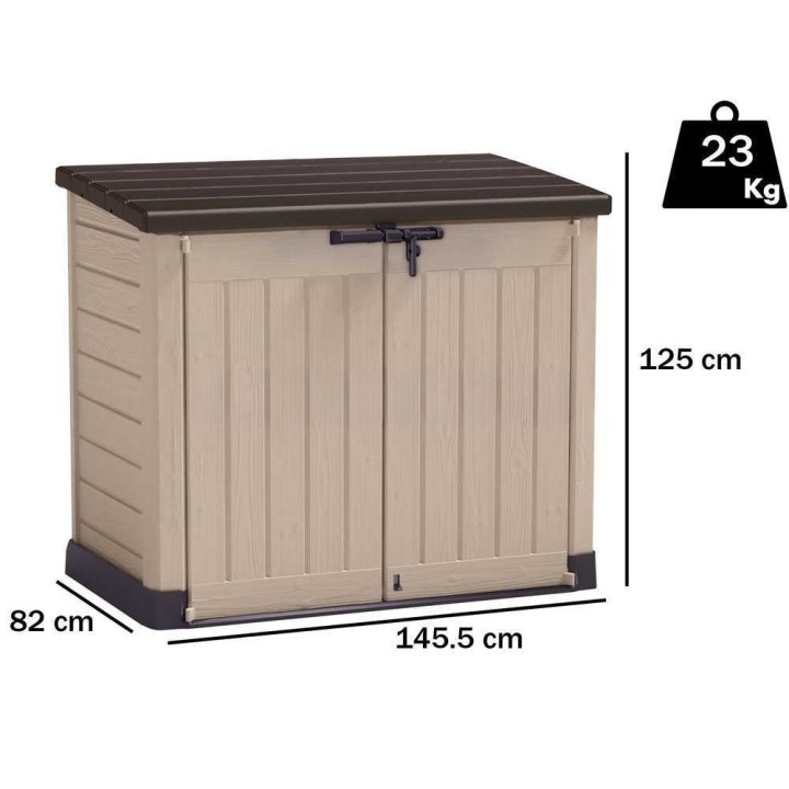 Keter Store it Out Max beige säilytyslaatikko, 1 200 l, 145,5 × 82 × 125 cm