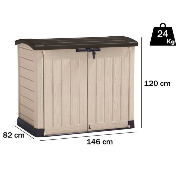 Keter Store it Out Arc beige säilytyslaatikko, 1 200 l, PVC, 146 × 82 × 120 cm