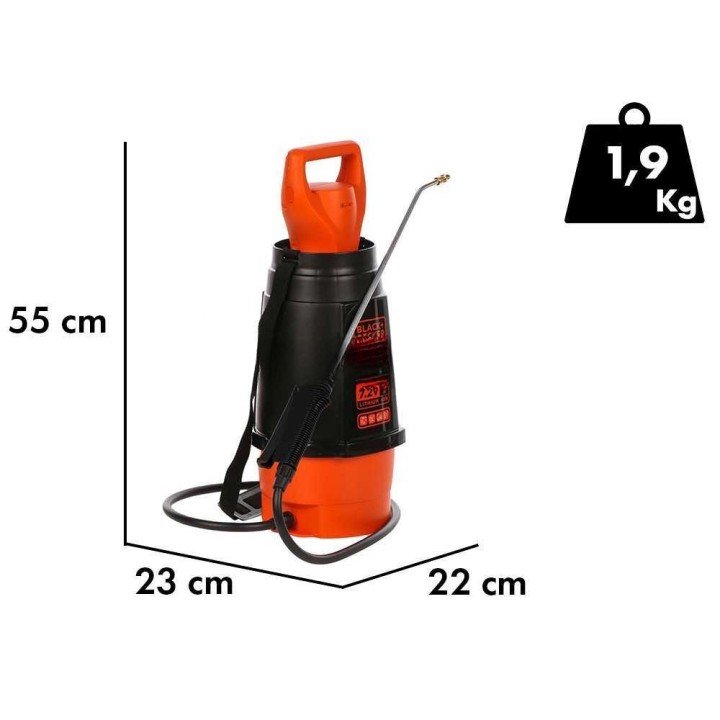 Black & Decker BXSPBS07E akkukäyttöinen reppuruisku, 7 l, 7,2 V, 2,6 Ah
