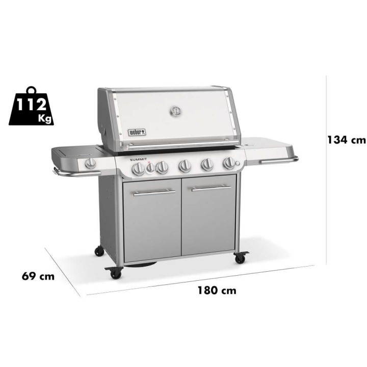 Weber Summit FS38 Stainless Steel kaasugrilli, 5 poltinta, 19,05 kW
