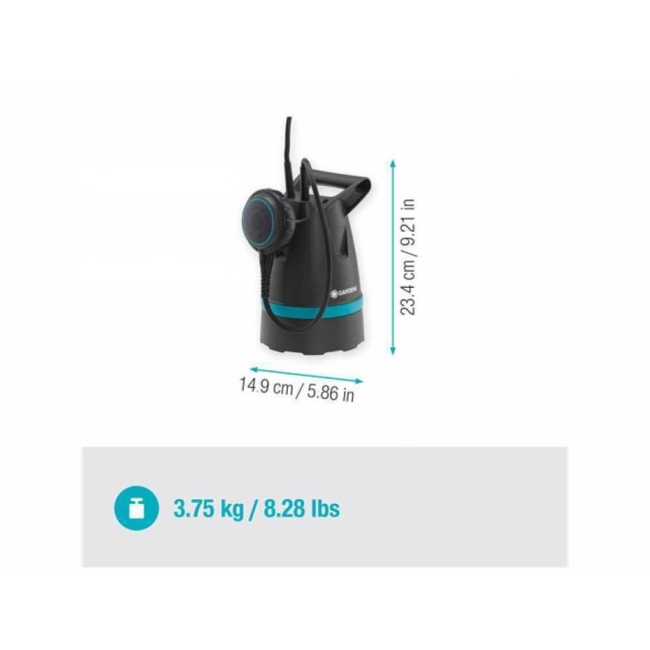 Gardena 8600 BASIC uppopumppu kirkkaalle vedelle, 400 W, 8 600 l/h
