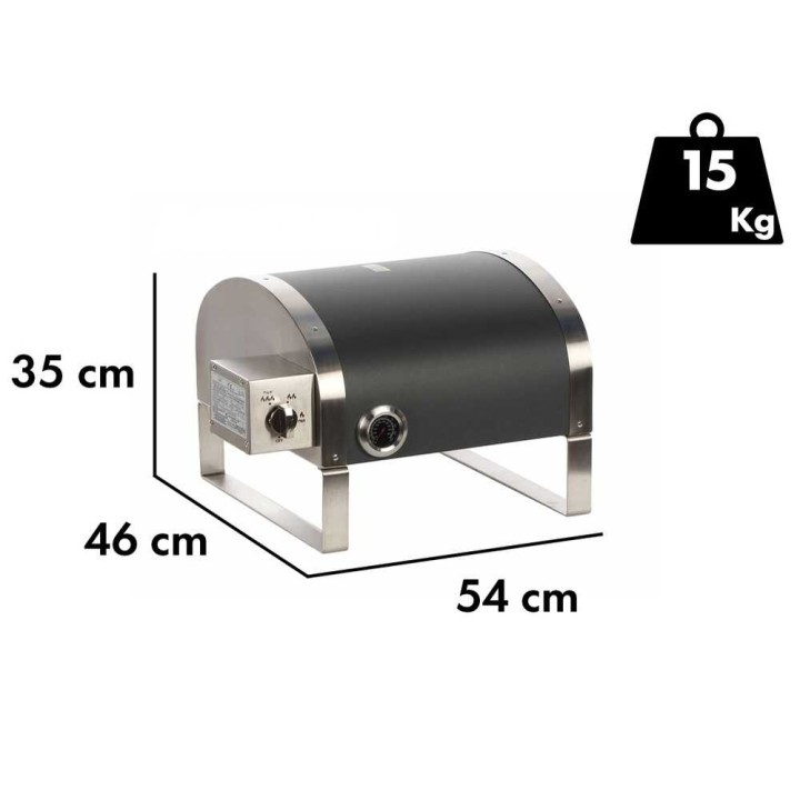 Spice Electronics Diavola 16 kaasukäyttöinen pizzauuni, refraktiivinen kivi, 40 × 40 cm