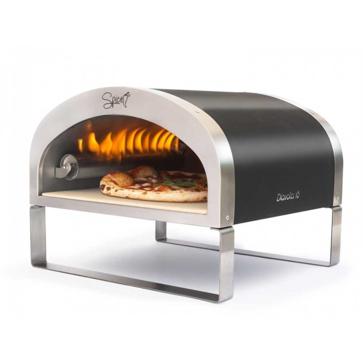 Spice Electronics Diavola 16 kaasukäyttöinen pizzauuni, refraktiivinen kivi, 40 × 40 cm