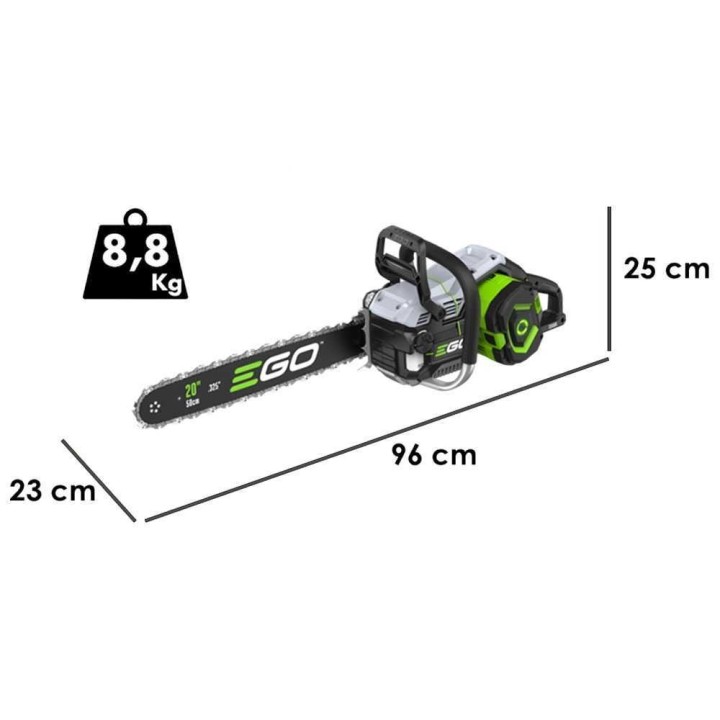 EGO CSX 5000 akkumoottorisaha, 56 V, 6 Ah, 50 cm:n laippa