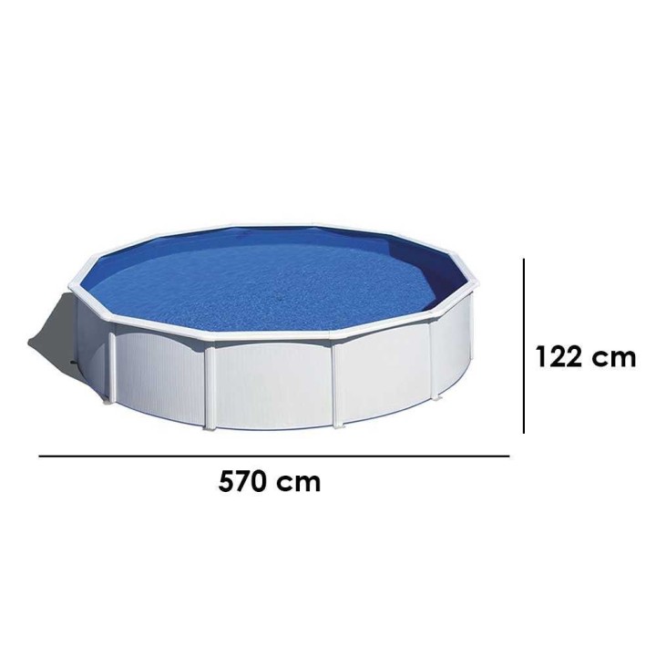 Gre Fidji Rotonda Ø550 × 120 cm teräsallas, 24 940 l, hiekkasuodatin