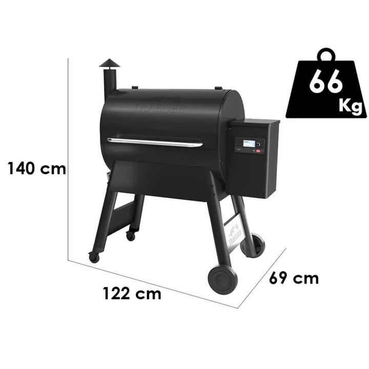 Traeger Pro 780 Black -pellettigrilli, Wi-Fi-ohjaus, 3 648 cm²