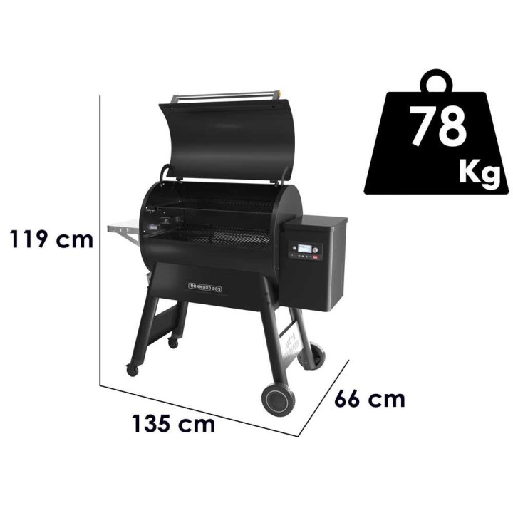 Traeger IronWood 885 pellettigrilli, Wi-Fi-ohjaus, 3 675 cm²