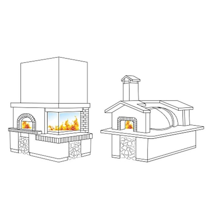 Linea VZ Napoli upotettava puulämmitteinen pizzauuni, 85 cm, 3 pizzaa