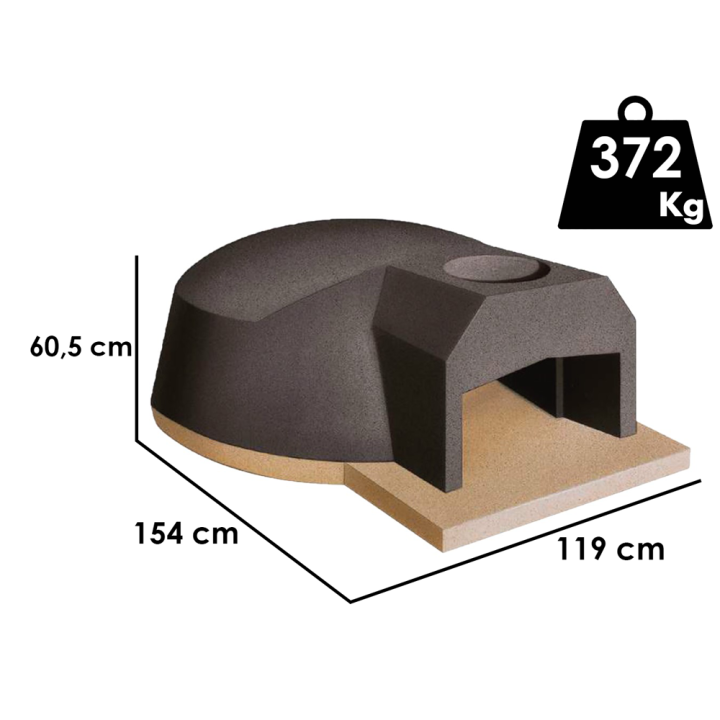 Linea VZ Amalfi puulämmitteinen upotettava pizzauuni, 107 cm, 5 pizzaa