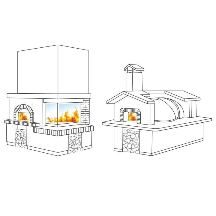Linea VZ Amalfi puulämmitteinen upotettava pizzauuni, 107 cm, 5 pizzaa