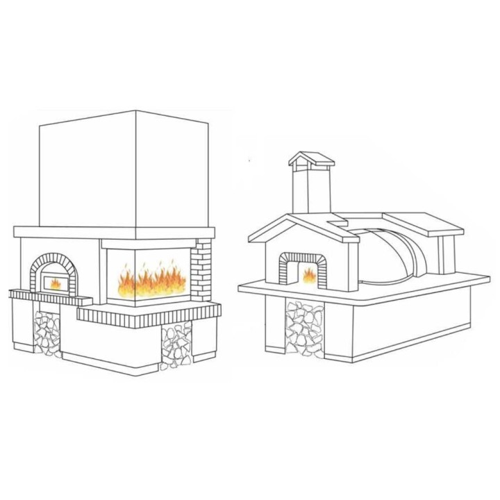 Linea VZ Ercolano upotettava puulämmitteinen pizzauuni, 107 × 160 cm