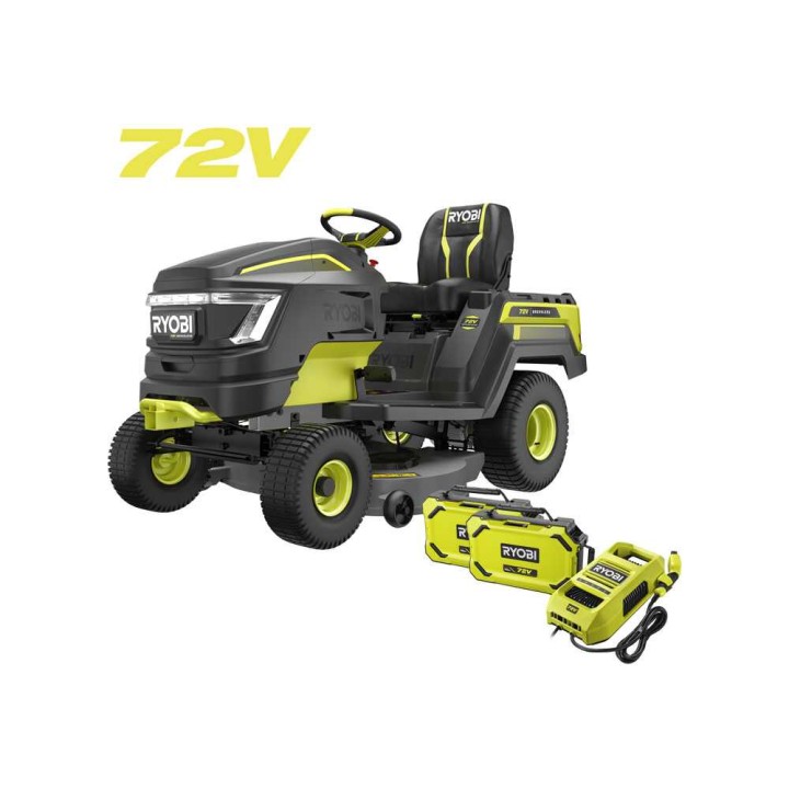 RYOBI RY72TMX107-210 akkukäyttöinen ajoleikkuri, 72 V, 2 × 10 Ah, 107 cm