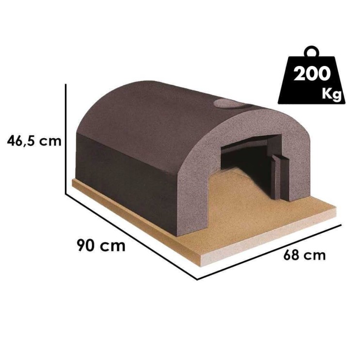 Vesuvio upotettava puulämmitteinen pizzauuni, 56 × 61 cm, 2 pizzaa