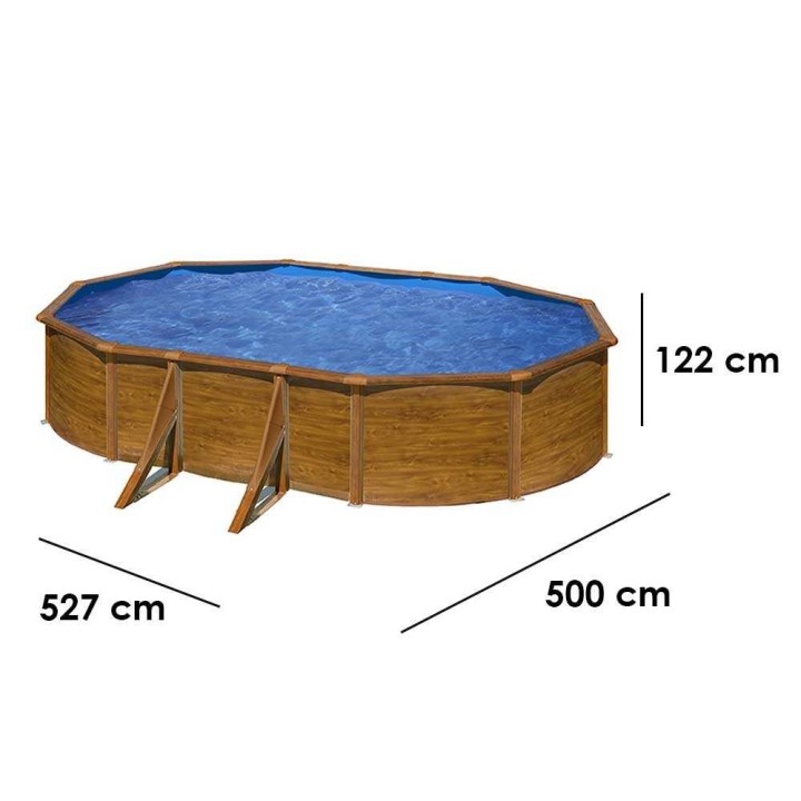 Gre Pacific Ovale soikea teräsallas 500 × 300 × 120 cm, 14 550 l