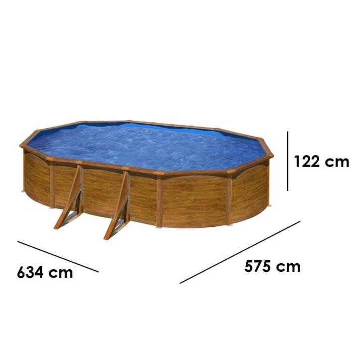Gre Pacific Ovale soikea teräsallas 610 × 375 × 120 cm, 20 890 l