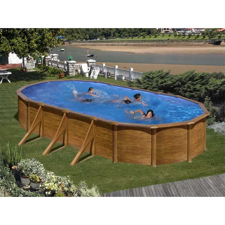 Gre Pacific Ovale soikea teräsallas, 730 × 375 × 120 cm, 25 320 l