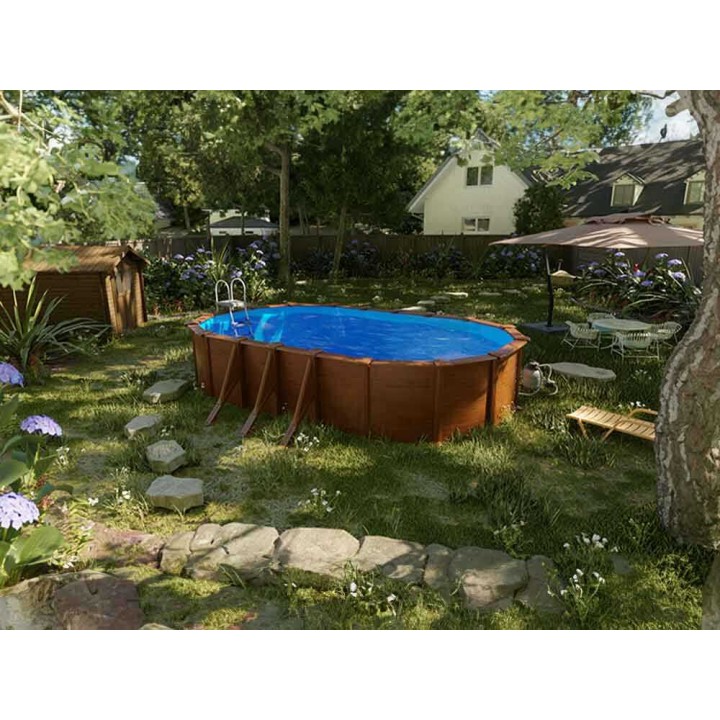 Gre Pacific Ovale soikea teräsallas, 730 × 375 × 120 cm, 25 320 l