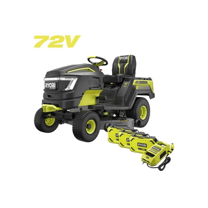 RYOBI RY72TMX117-310 akkukäyttöinen ajoleikkuri, 72 V, 3 × 10 Ah, 117 cm