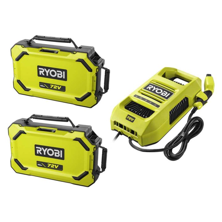 RYOBI RY72TMX117-310 akkukäyttöinen ajoleikkuri, 72 V, 3 × 10 Ah, 117 cm