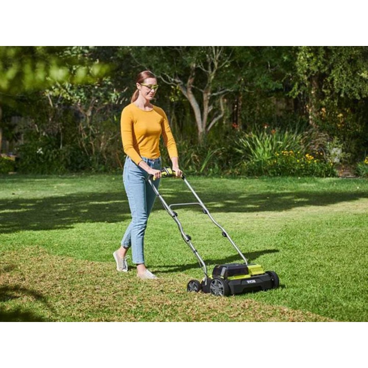 Ryobi RY18SFX35A-0 akkukäyttöinen nurmi-ilmaaja, 35 cm, ilman akkuja ja laturia