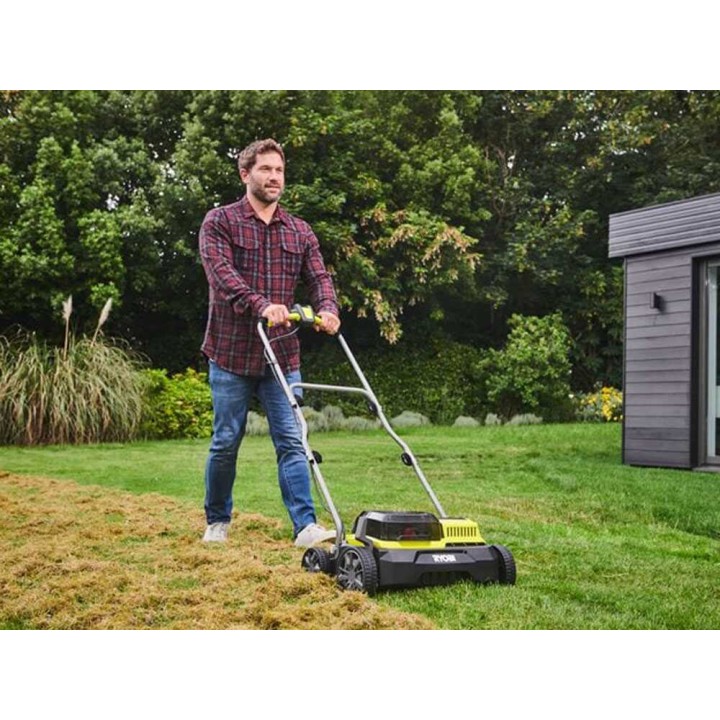 Ryobi RY18SFX35A-0 akkukäyttöinen nurmi-ilmaaja, 35 cm, ilman akkuja ja laturia