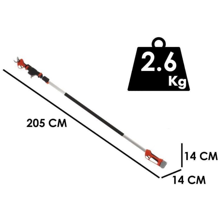 Stocker Magma E-35TP akkukäyttöiset oksasakset teleskooppivarrella, 21,6 V, 35 mm, ilman akkua