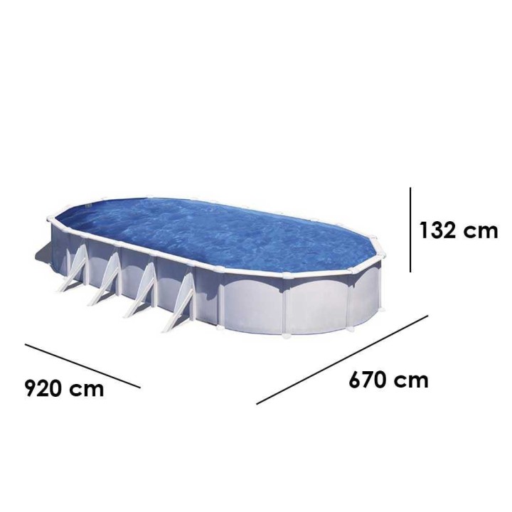 Gre Atlantis Ovale soikea teräsallas 915 × 470 × 132 cm, 43 590 l